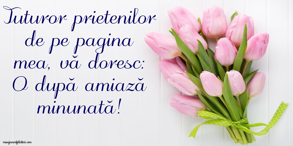 Vă doresc: O după amiază minunată!