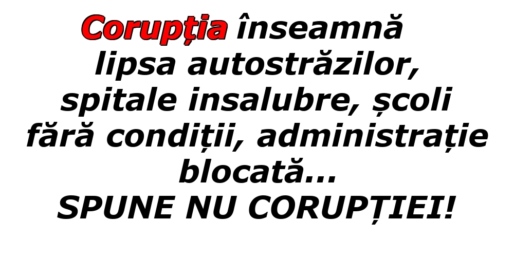 Ziua Internațională Anticorupție SPUNE NU CORUPȚIEI!