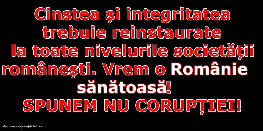 Ziua Internațională Anticorupție SPUNEM NU CORUPȚIEI!