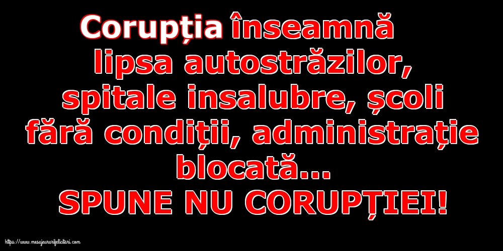 Ziua Internațională Anticorupție SPUNE NU CORUPȚIEI!