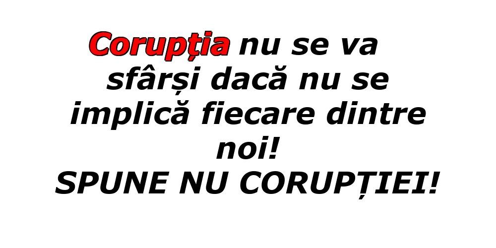 Ziua Internațională Anticorupție SPUNE NU CORUPȚIEI!