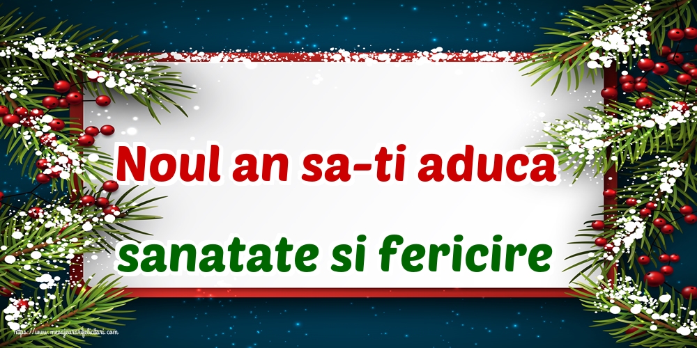 Noul an sa-ti aduca sanatate si fericire