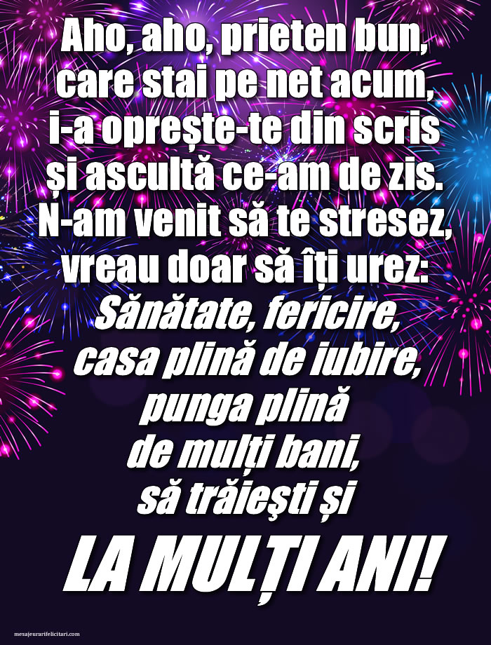 Aho, aho, prieten bun!