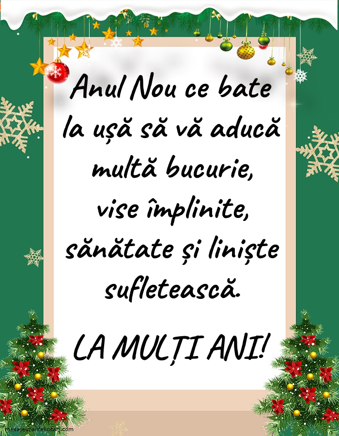 Felicitari de Anul Nou - La mulți ani! - mesajeurarifelicitari.com