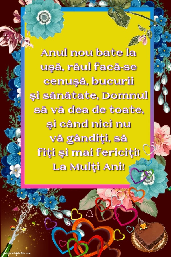 Felicitari de Anul Nou - Anul nou bate la uşă... - mesajeurarifelicitari.com