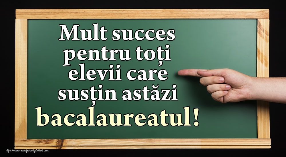 Mult succes pentru toți elevii care susțin astăzi bacalaureatul!
