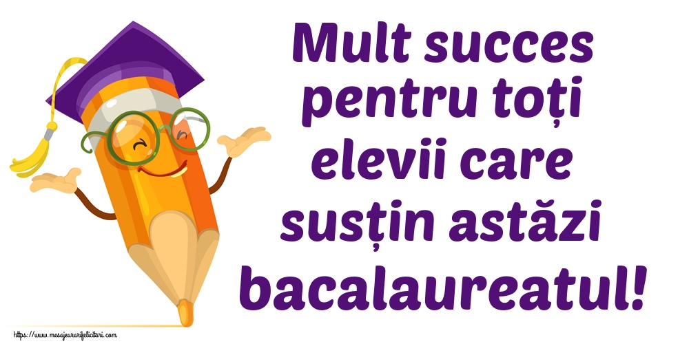 Mult succes pentru toți elevii care susțin astăzi bacalaureatul!