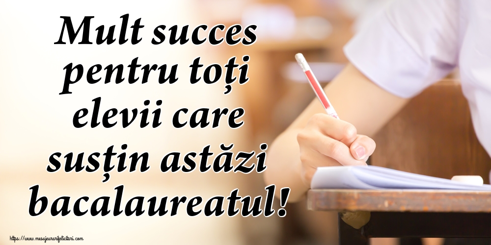 Mult succes pentru toți elevii care susțin astăzi bacalaureatul!