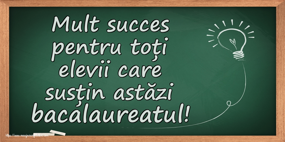 Mult succes pentru toți elevii care susțin astăzi bacalaureatul!