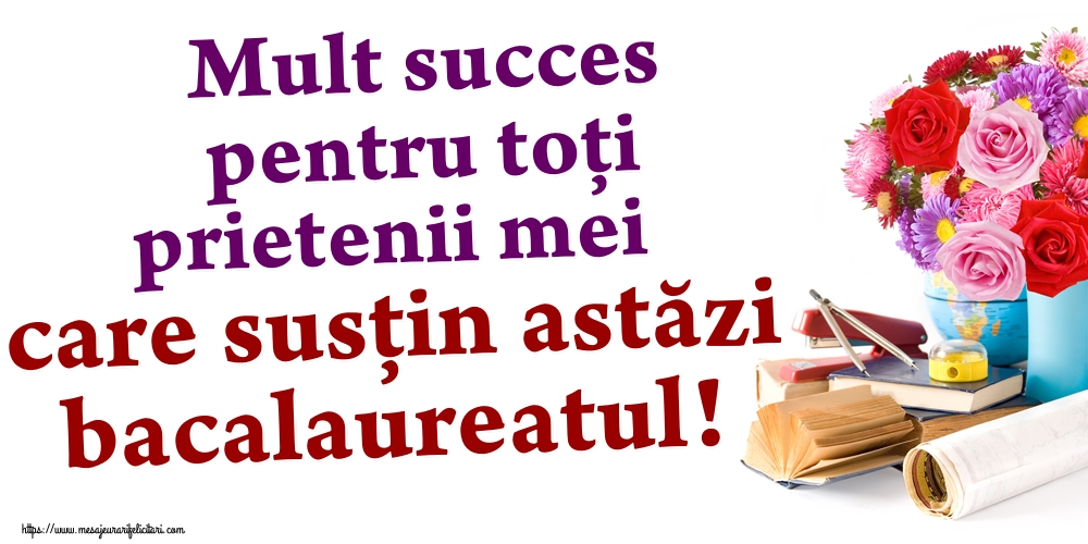 Mult succes pentru toți prietenii mei care susțin astăzi bacalaureatul!