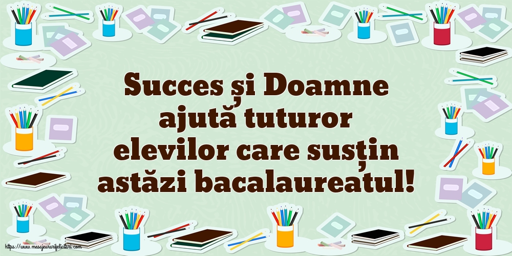 Succes și Doamne ajută tuturor elevilor care susțin astăzi bacalaureatul!