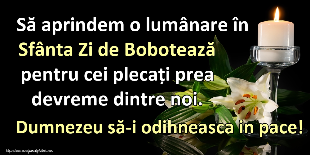 Felicitari de Boboteaza - Să aprindem o lumânare în Sfânta Zi de Bobotează pentru cei plecați prea devreme dintre noi. Dumnezeu să-i odihneasca in pace! - mesajeurarifelicitari.com