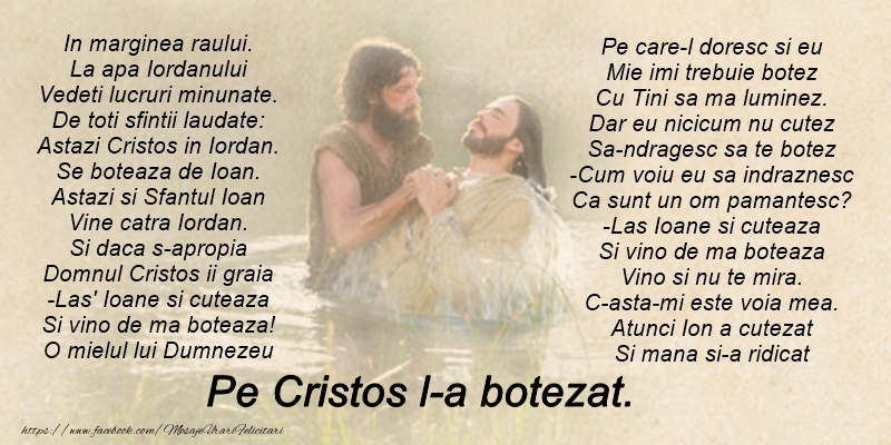 Felicitari de Boboteaza - Poezie de Botezul Domnului: Botezul Domnului sa va aduca pace si sanatate! - mesajeurarifelicitari.com