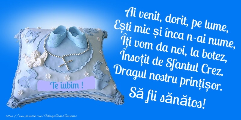 Dumnezeu sa va binecuvanteze noul nascut