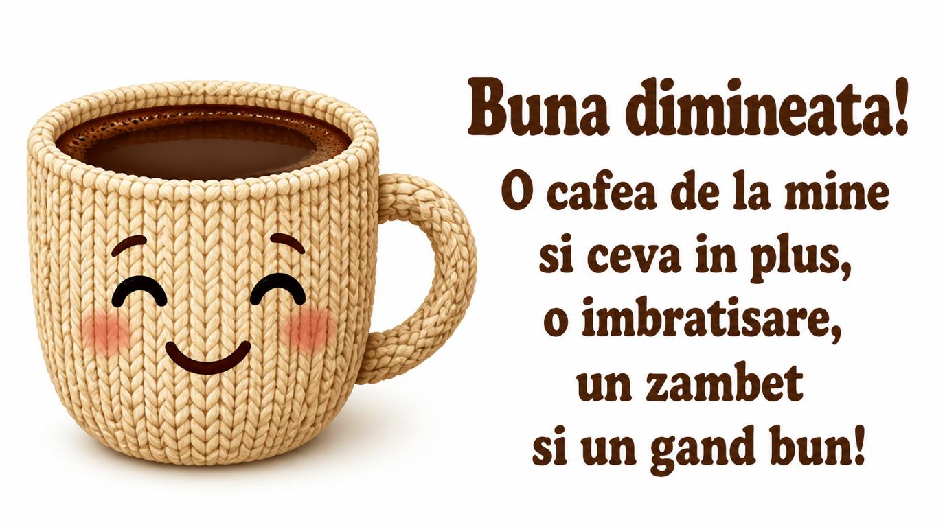 O cafea de la mine si ceva in plus ... o imbratisare, un zambet si un gand bun! Buna dimineata!