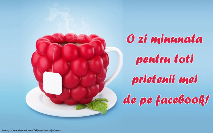 O zi minunata pentru toti prietenii mei  de pe facebook!