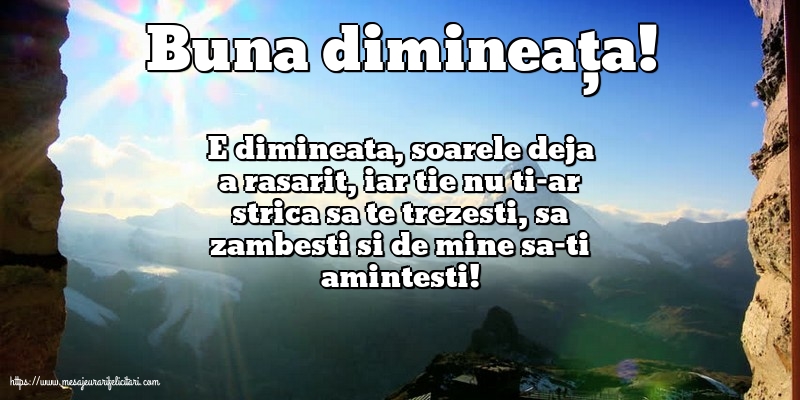 Buna dimineața!