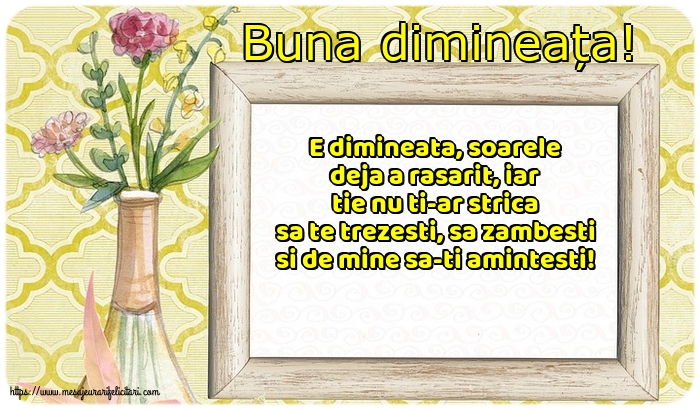 Buna dimineata Buna dimineața!