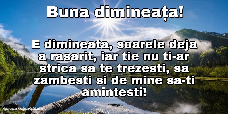 Buna dimineata Buna dimineața!
