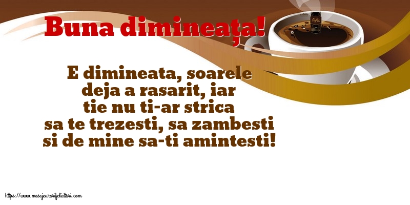Buna dimineata Buna dimineața!
