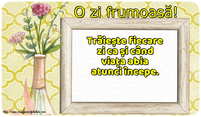 Buna dimineata O zi frumoasă!