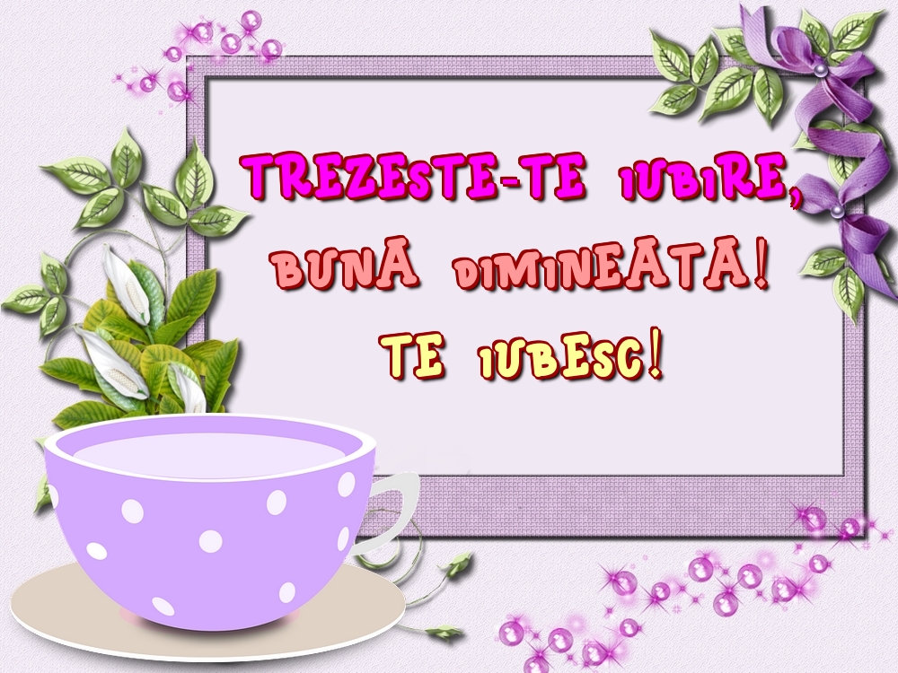 Trezeste-te Iubire, Buna dimineata! Te iubesc!