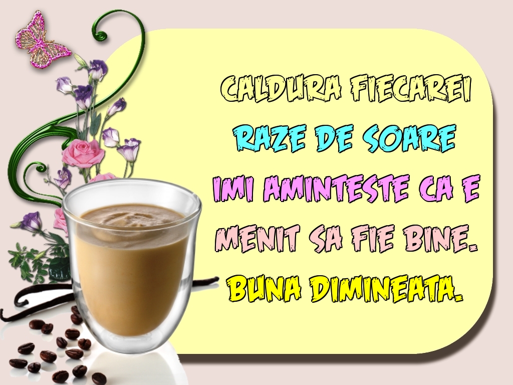 Caldura fiecarei raze de soare imi aminteste ca e menit sa fie bine. Buna dimineata.