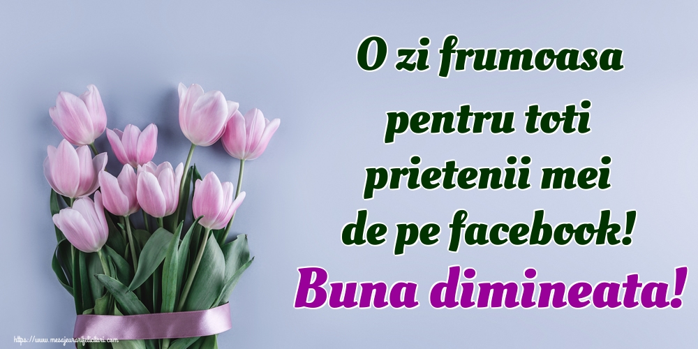 O zi frumoasa pentru toti prietenii mei de pe facebook! Buna dimineata!