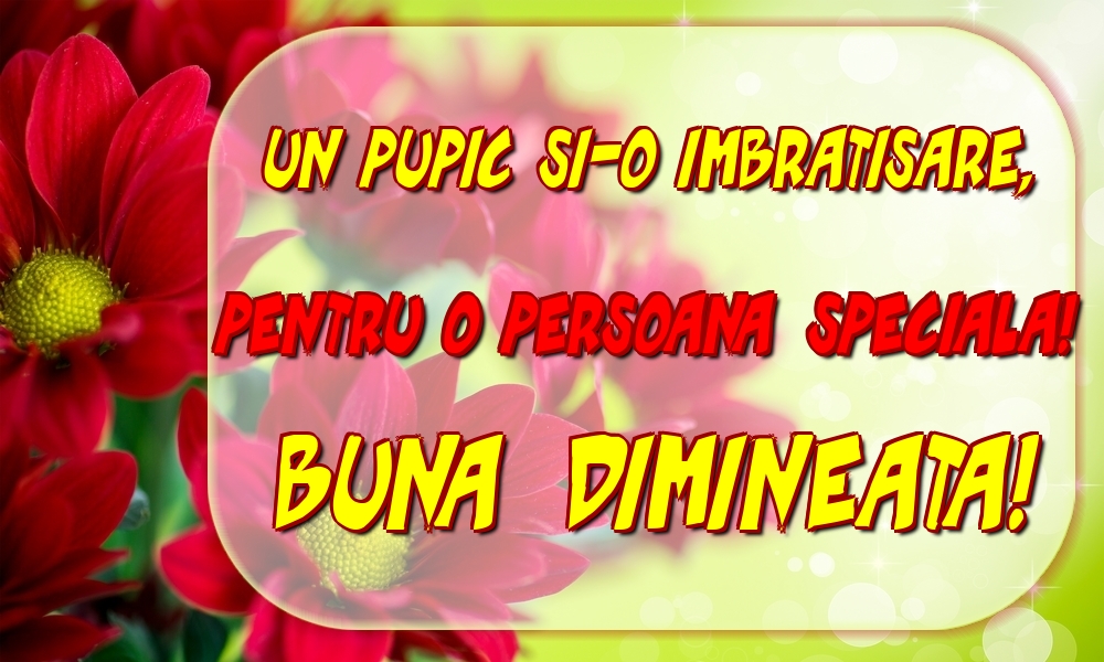 Un pupic si-o imbratisare, pentru o persoana speciala! Buna dimineata!