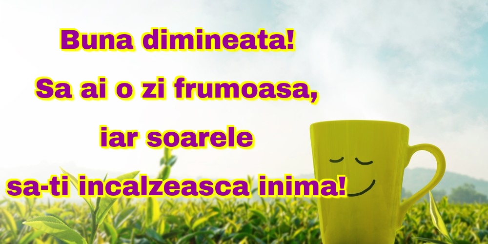 Buna dimineata! Sa ai o zi frumoasa, iar soarele sa-ti incalzeasca inima!