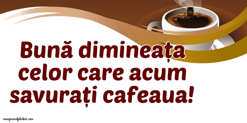 Bună dimineața celor care acum savurați cafeaua!
