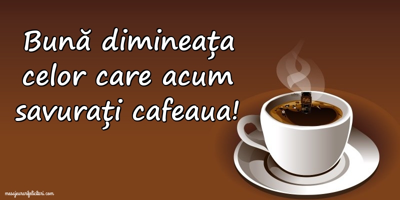 Bună dimineața celor care acum savurați cafeaua!