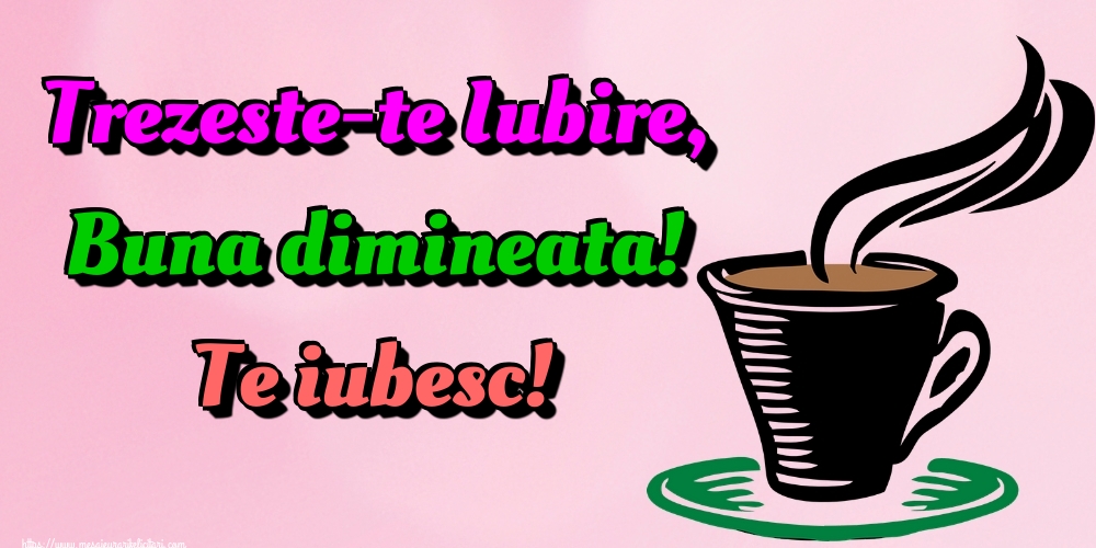 Felicitari de buna dimineata - Trezeste-te Iubire, Buna dimineata! Te iubesc! - mesajeurarifelicitari.com