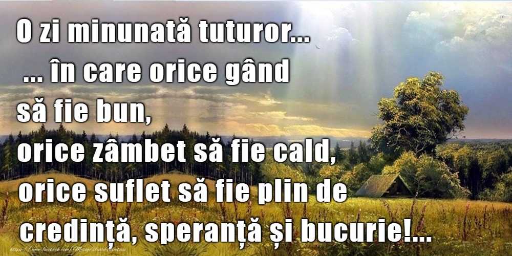 O zi frumoasă!
