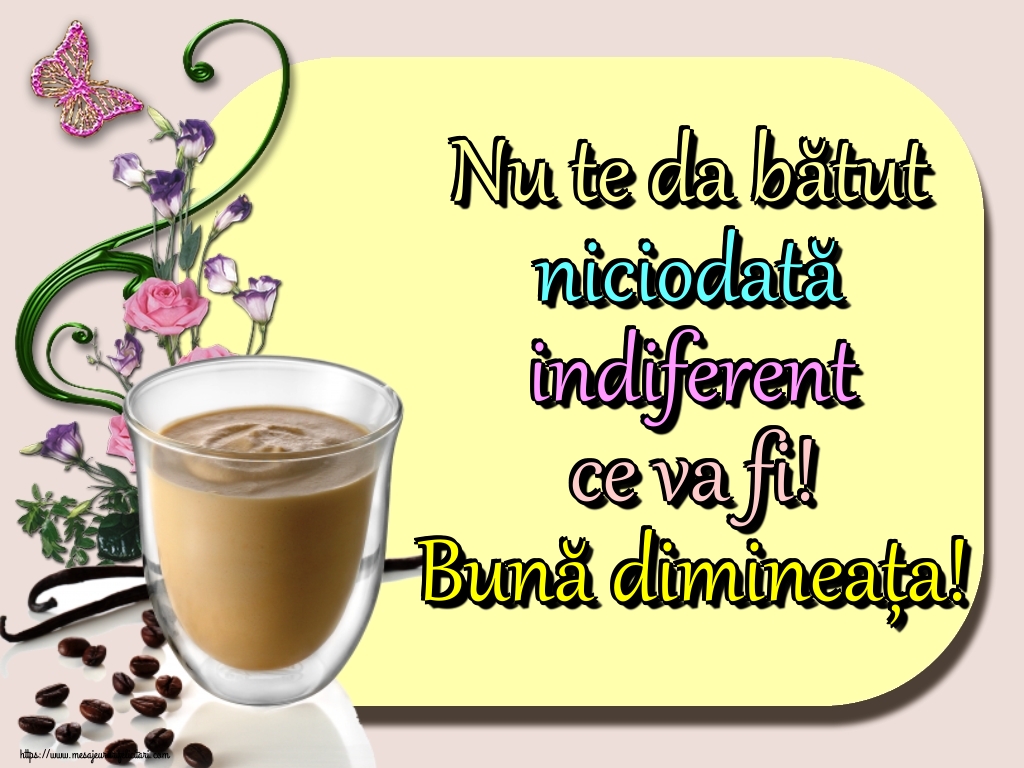 Nu te da bătut niciodată indiferent ce va fi! Bună dimineața!