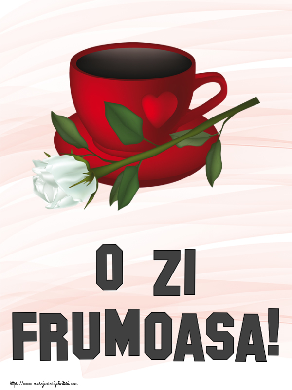 Buna dimineata O zi frumoasa! ~ cafea și un trandafir alb