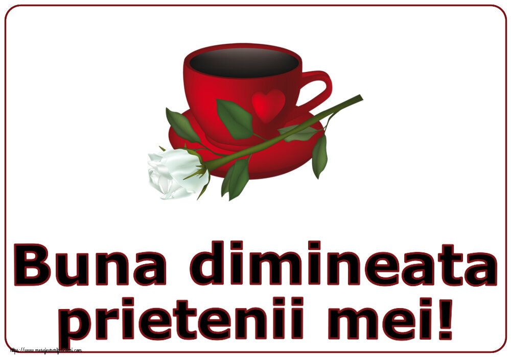 Buna dimineata Buna dimineata prietenii mei! ~ cafea și un trandafir alb