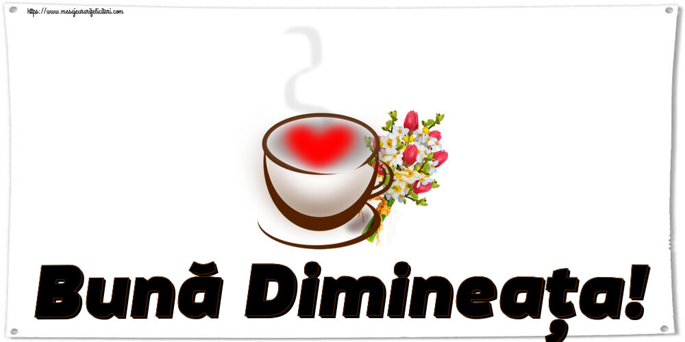 Felicitari de buna dimineata - ☕ Bună Dimineața! ~ cană de cafea cu inimioară și flori - mesajeurarifelicitari.com
