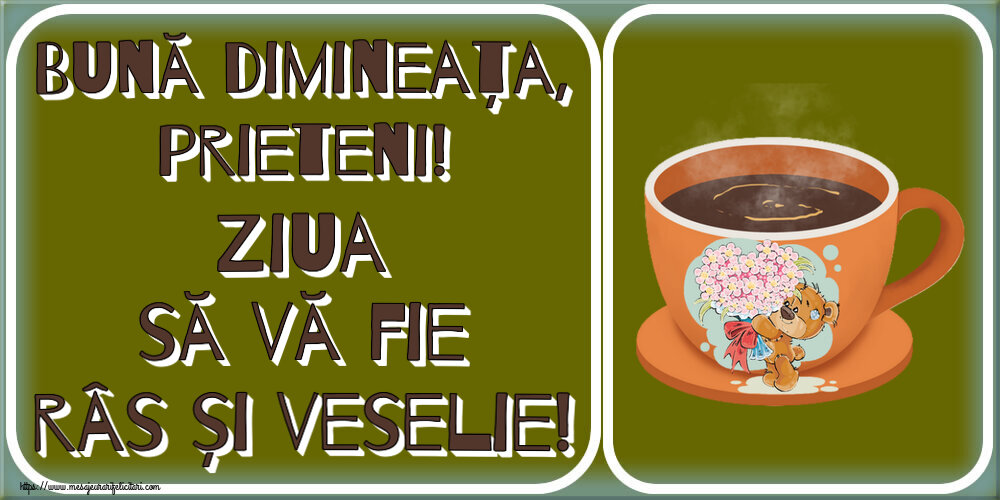 Bună dimineața, prieteni! Ziua să vă fie râs și veselie! ~ cană de cafea cu Teddy