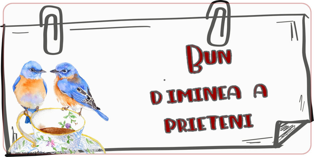 Bună dimineața prieteni! ~ cană de cafea cu pasărele