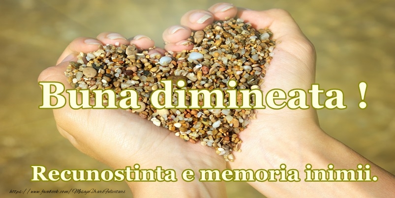 Buna dimineata! Recunostinta e memoria inimii.