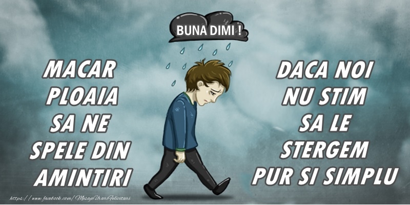Felicitari de buna dimineata - Macar ploaia sa ne spele din amintiri, daca noi nu stim sa la stergem pur si simplu! - mesajeurarifelicitari.com