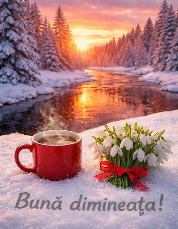 Buna dimineața! - Ghiocei și cafea