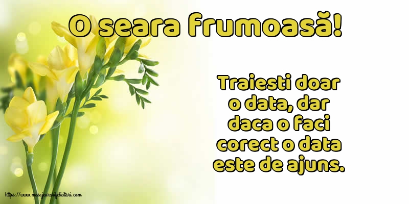 Buna seara O seara frumoasă!