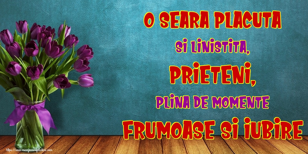 O seara placuta si linistita, prieteni, plina de momente frumoase si iubire