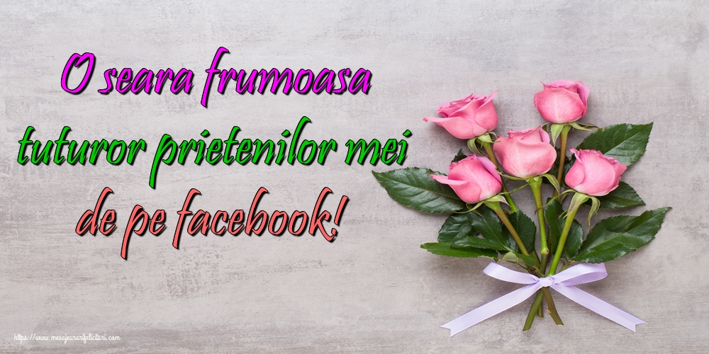 O seara frumoasa tuturor prietenilor mei de pe facebook!