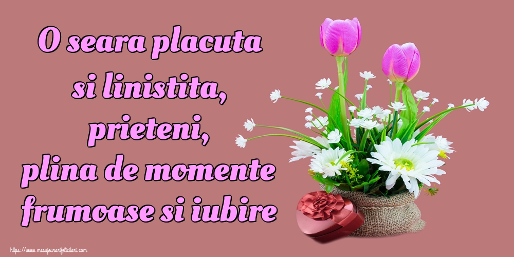 O seara placuta si linistita, prieteni, plina de momente frumoase si iubire