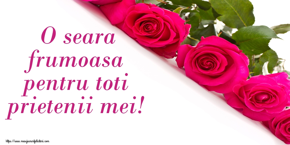 O seara frumoasa pentru toti prietenii mei!