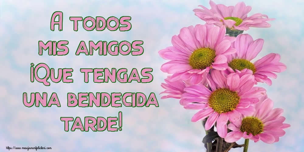 Felicitari de buna seara in Spaniola - A todos mis amigos ¡Que tengas una bendecida tarde!
