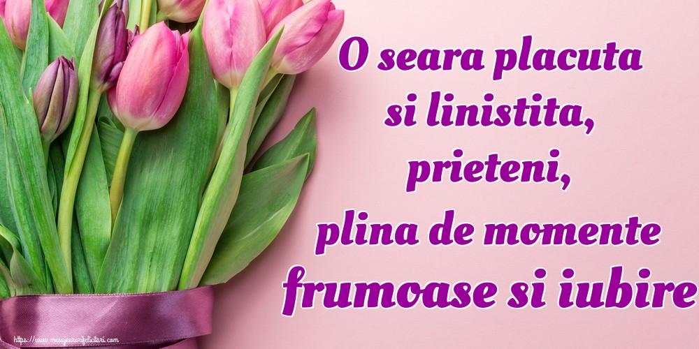 O seara placuta si linistita, prieteni, plina de momente frumoase si iubire